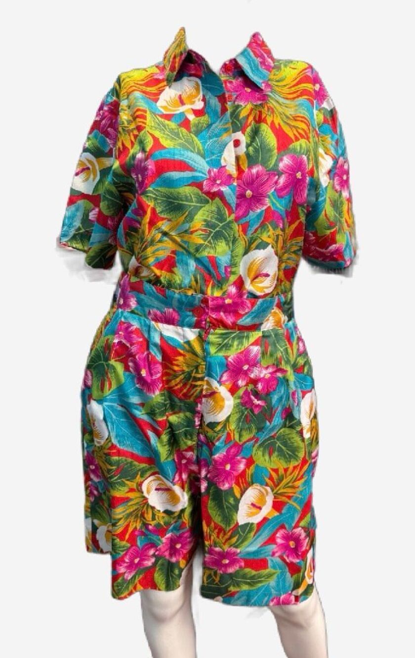 Laura & Jayne Floral Shorts and Shirt Set Womens Size 10